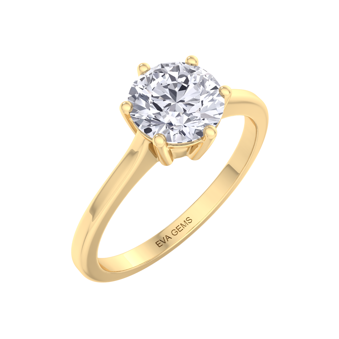 2-Carat Lab-Grown Diamond Solitaire Ring with VS1 Clarity and G Color, available at EVA GEMS.